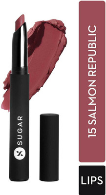 SUGAR Matte Attack Transferproof Lipstick(15 Salmon Republic (Deep Salmon Pink), 2 g)