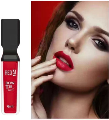 RED4 Matte R4 Bowtie red lipstick pack of 1(red, 10 ml)