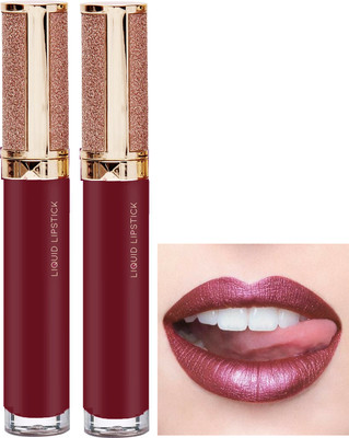 tanvi27 Combo Metallic Liquid Long Lasting Full-Coverage Rose plum Lipstick(Rose plum, 16 ml)