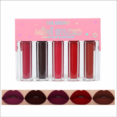 Color Sky Liquid Matte Lip Color | Long Lasting & Non-Transfer Liquid Lipstick - Set B(Light shade, 2.5 ml)