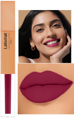 Latixmat Duo Liquid Lipstick & Lipstick Smooth Texture 2in1 Plum Non-Transfer(Plum, 7 g)