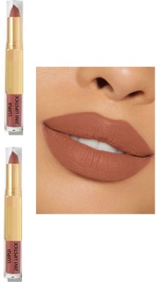 Luipui WATERPROOF LIGHT BROWN LIQUID LIPSTICK ( PACK OF 2 ) 2IN 1 MATTE LISPTICK(LIGHT BROWN, 6 g)