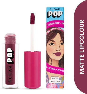 SUGAR POP Matte Lipcolour 02 Mauve - Super Matte | Lasts 8+ hours | Non-Drying(Mauve, 1 ml)