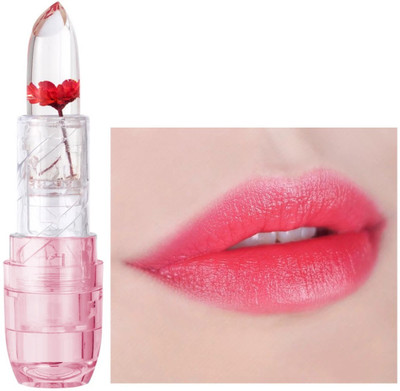 GABBU Temperature Waterproof Long Lasting Flower Lip Gloss Crystal Jelly Lipstick/4/(red, 7 g)