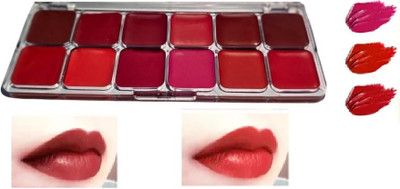 USBK Lipstick Palette Waterproof Multi color Lipstick Palette Long Lasting(MULTI-COLOR, 24 g)