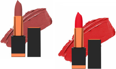 ADJD Soft Smudge Proof Creamy Matte Long Stay Lipstick Rose vale & Red(multi color, 7 g)