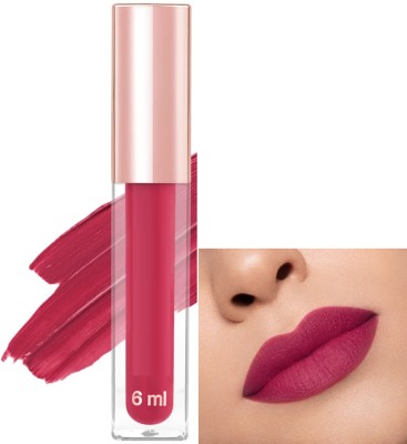 ADJD Velvet Non tansfer Smudge Proof Longlasting liquid Matte Rose pink(Rose pink, 6 ml)