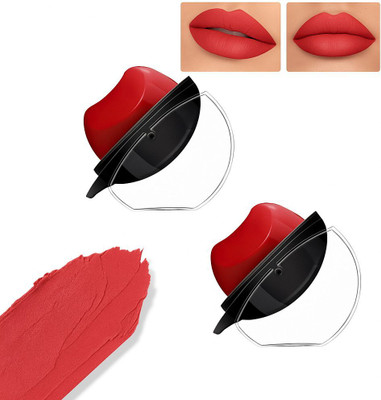 HSQ Matte Red Lipstick | Long Lasting Waterproof Creamy Lip Color(pack of 2)(RED, 10 g)