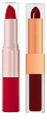Luipui red and maroon mate lipstick waterproof long lasting pack of 2(RED, MAROON, 12 g)
