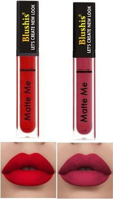 K3NTERPRISES Super Stay Matte Finish Waterproof Sensational Liquid Lipstick Combo Pack of 2(Red ,Dark Magenta, 8 ml)