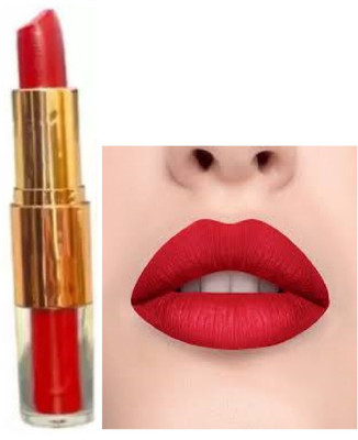 TOPQ 2 in 1 red matte finish lipstick pack of 1 waterproof awesome(red, 6 g)