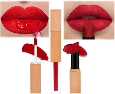 GULGLOW99 2 In 1 Lipstick Matte Finish 2-in-1 Duo Liquid Lipstick with Matte Finish(rose red, 7 ml)