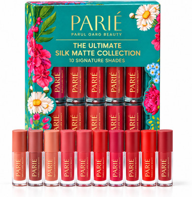 Parul Garg Ultimate 10-in-1 Silk Matte Liquid Lipstick Set | Long-Lasting, Transfer-Proof(Multicolour, 15 ml)