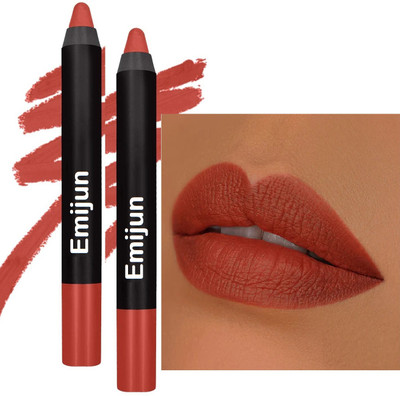 Emijun Matte Long Lasting Lipstick for Women |Smooth & Light Weight Lipstick Combo(Coral, 6.8 g)