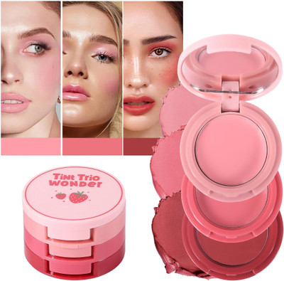 BLUEMERMAID Tint Trio Wonder 3 In 1 Lip & Cheek Long-Lasting Tint(MULTI COLOR, 3 g)