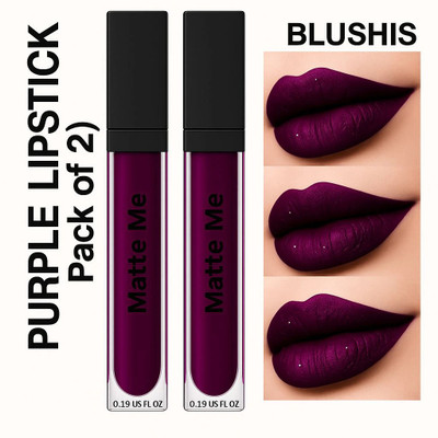BLUSHIS Non Transfer Smudge Proof Longlasting Sensational Liquid Matte Lipstick(Purple pout, 16 ml)