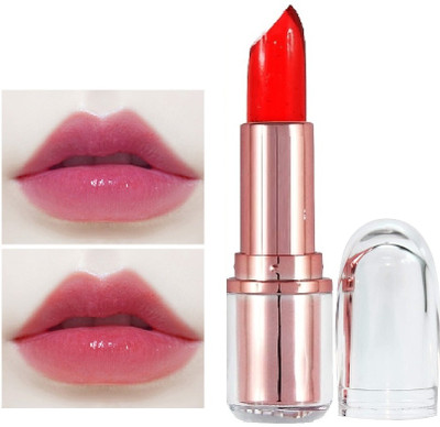 Arcanuy Red color change gel water proof glossy finish lipstick(red, 3.6 g)