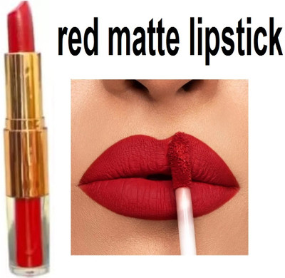 Luipui red 2 in 1 matte lipstick pack of 1 best beautiful for lips(red, 6 g)