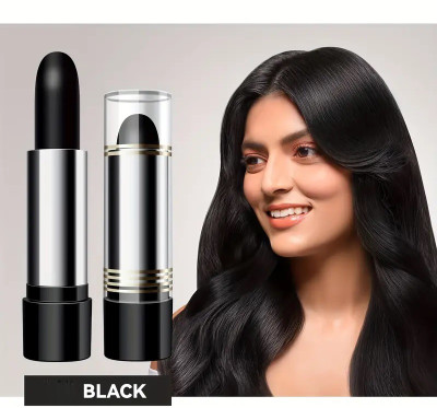 GABBU NEW Hair Dye Pen Lipstick Style Long-lasting Covering White Hair(BLACK, 3.8 g)
