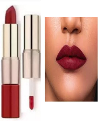 Luipui latest maroon 2 in 1 matte lipstick waterproof pack of 1(maroon, 6 g)
