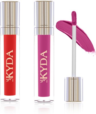 KYDA Liquid lipstick combo set transfer proof | waterproof(Red Purple )(red, 8 ml)