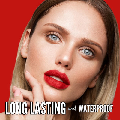 manasona Transfer Proof Matte Finish Highly Pigmented Hot Red Color Liquid Lipstick(Hot Red, 3.5 ml)