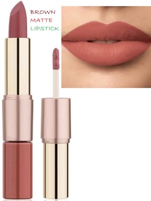 Luipui BROWN MATTE FINISH LIPSTICK 2 IN 1(BROWN, 6 g)