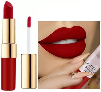 DARVING Matte Finish 2-in-1 Duo Liquid Lipstick with Matte Finish(RED, 8 g)