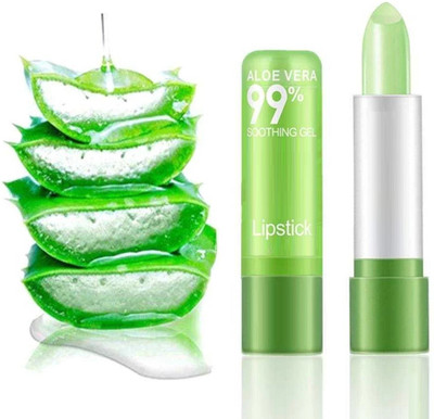 AFARAXIA Magic Temperature Color Changing Aloe Vera Lipstick Lip Balm(GREEN, 3 g)