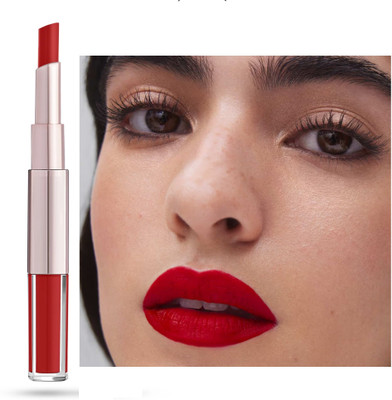 Wonholli 2 In 1 Dual Head Long-Lasting Waterproof Liquid Lipstick(Red, 7 ml)