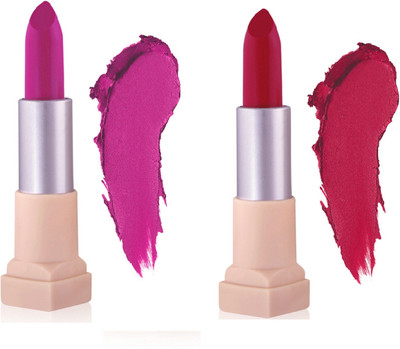 FASHION COLOUR vivid matte lipstick Smudgeproof, Long Lasting Combo(MODENA & RED ROSE, 3.8 g)