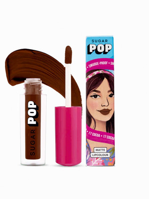 SUGAR POP Matte Lipcolour 17 Cocoa - Super Matte | Lasts 8+ hours | Non-Drying(17, 1.6 ml)
