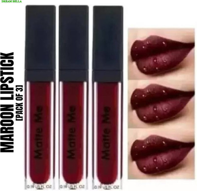 DREAM BELLA Maroon Lipstick Waterproof Long Stay Everyday Look(Maroon, 18 ml)