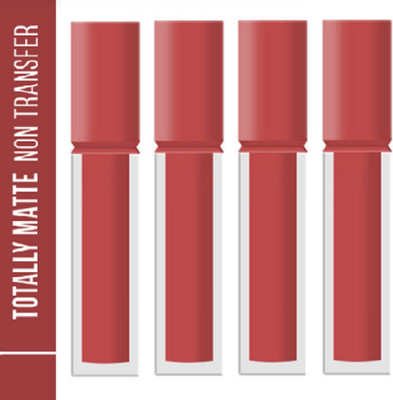 Luipui PREMIUM MATTE NON-DRYING & SMUDGE PROOF MATTE LIPSTICK PACK OF 4(PINK IT - 01, 28 ml)