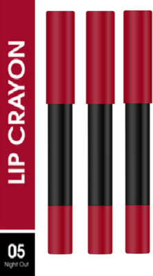 Luipui MATTE CRUSH SUPER STAY LONG LASTING, FULL COVERAGE LIPSTICK PACK OF 3(NIGHT OUT - 05, 12 g)
