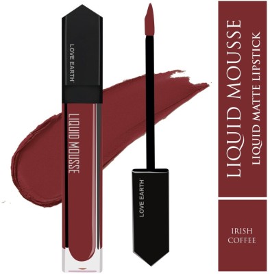 LOVE EARTH Liquid Mousse Lipstick - Irish Coffee Matte Finish, Lasts Up to 12 hours(Irish Coffee, 6 ml)