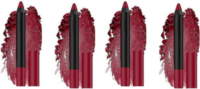 Luipui LONG LASTING DARK MAROON MATTE LIPSTICK WATERPROOF PACK OF 4(MAROON, 16 ml)