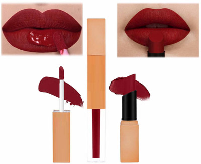 luzimaisa Ultra Pigmented Smudgeproof 2 in 1 Non-Transfer Lipstick(Claret, 7 ml)