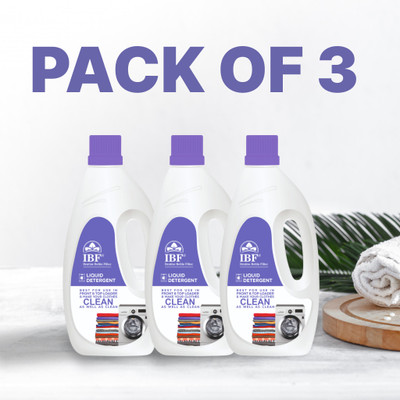 IBF LIQUID DETERGENT FOR WASHING MACHINE Multi-Fragrance Liquid Detergent(3 x 1 L)