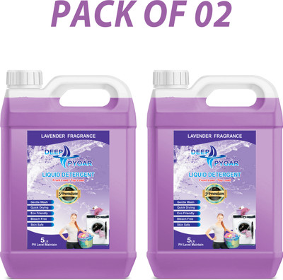 deeppyoar Top Load & Front Load Natural Laundry Liquid Detergent COMBO PACK Lavender Liquid Detergent(2 x 5 L)