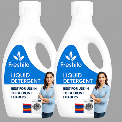 Freshilo Top load and Front load machine liquid Multi-Fragrance Liquid Detergent(2 x 1 L)