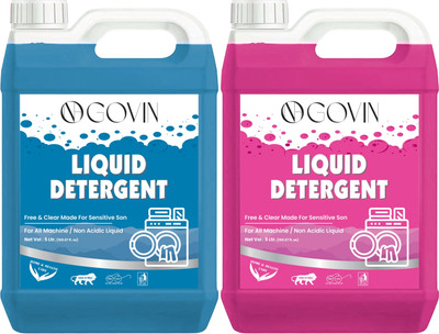 GOVIN WASH Detergent Liquid for Washing Machine blue and pink combo pack of -2 Multi-Fragrance Liquid Detergent(2 x 5 L)
