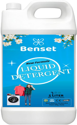 BENSET Washing Machine Liquid | 5 Litre | Deep Cleaning Power | Advanced Stain Removal Jasmine Liquid Detergent(5000 ml)