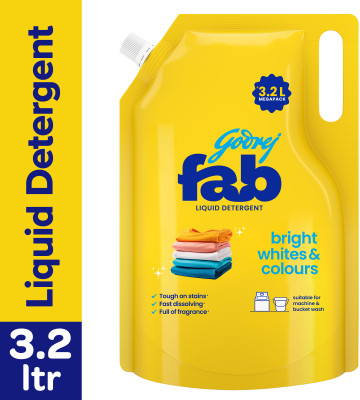 Godrej Fab Refill Pouch for Machine and Hand Wash Fresh Liquid Detergent(3.2 L)