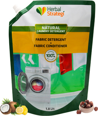 Herbal Strategi Fabric Refill Pouch for Top Load & Front Load Machine Fresh Liquid Detergent Multi-Fragrance Liquid Detergent(1.8 L)