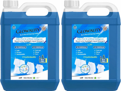 GLOWALITY 10X LIQUID DETERGENT FOR TOP AND FRONT LOAD WASHING MACHINE COMBO Classic Liquid Detergent(2 x 5000 ml)