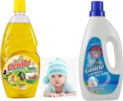 DOCTORGENTLE baby cloth detergent liquid With Baby Bottle Cleanser Lime Liquid Detergent(2 x 0.5 L)