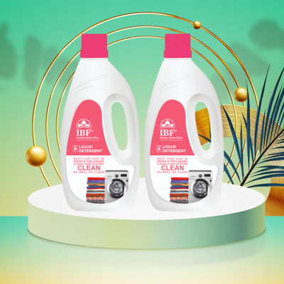IBF washing machine power liquid detergent Top Load & Front Load pack of Multi-Fragrance Liquid Detergent(2 x 1 L)