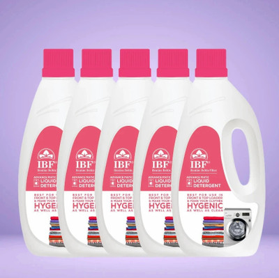 IBF Washing Machine Top Load & Front Load Liquid Multi-Fragrance Liquid Detergent(5 x 1 L)