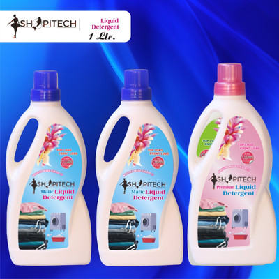 SHOPITECH Multipack of 3 liquid detergent Suitable for top and front load Liquid Detergent Multi-Fragrance Liquid Detergent(3 x 1000 ml)